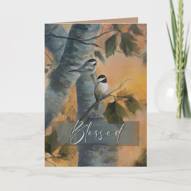 Chickadees-gesegnete Version Dankeskarte (Vorderseite)