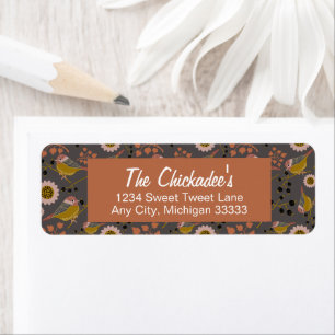 Chickadees Gold Pink Muster