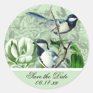 Chickadees und Magnolias Save the Date Stickers