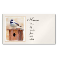 Chickadeo auf Birdhouse Malerei Original Bird Art