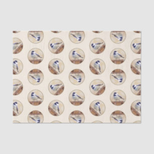 Chickadeo auf Birdhouse Malerei Original Bird Art Seidenpapier