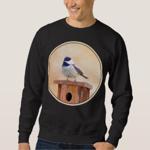 Chickadeo auf Birdhouse Malerei Original Bird Art Sweatshirt