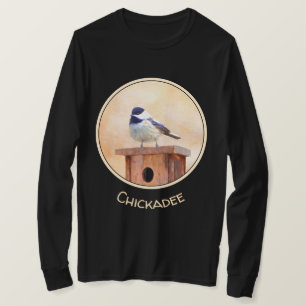 Chickadeo auf Birdhouse Malerei Original Bird Art T-Shirt