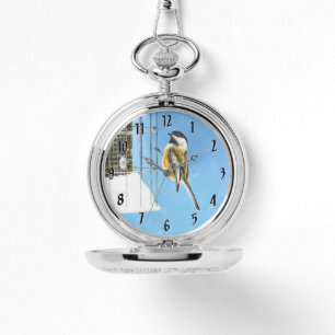 Chickadeon Feeder - Original Wild Bird Art Armbanduhr