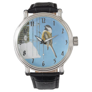 Chickadeon Feeder - Original Wild Bird Art Armbanduhr