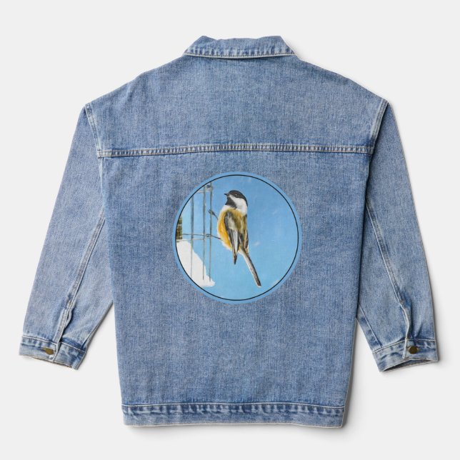 Chickadeon Feeder - Original Wild Bird Art Jeansjacke (Rückseite)