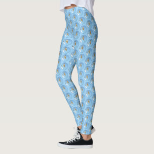 Chickadeon Feeder Painting - Original Bird Art Leggings