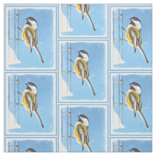 Chickadeon Feeder Painting - Original Bird Art Stoff