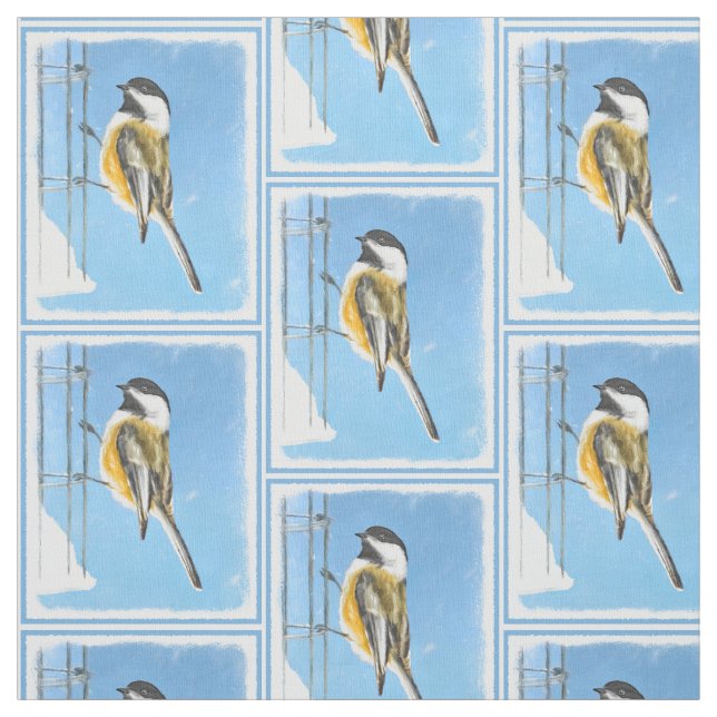 Chickadeon Feeder Painting - Original Bird Art Stoff (Muster)