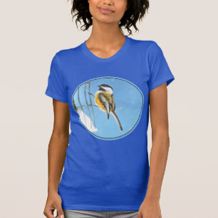 Chickadeon Feeder Painting - Original Bird Art T-Shirt