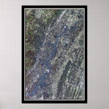 Chickamauga Lake Tennessee Satelliten Poster Karte
