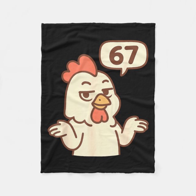 Chicken 67 Meme Six Seven Funny Gen Alpha  Fleecedecke (Vorderseite)