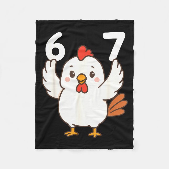 Chicken 67 Meme Six Seven Funny Gen Alpha  Fleecedecke (Vorderseite)