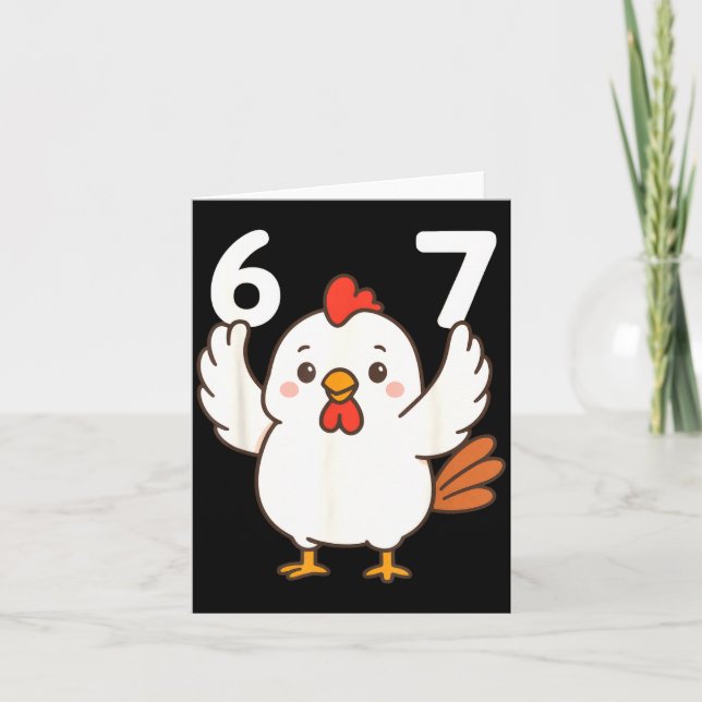 Chicken 67 Meme Six Seven Funny Gen Alpha  Karte (Vorderseite)