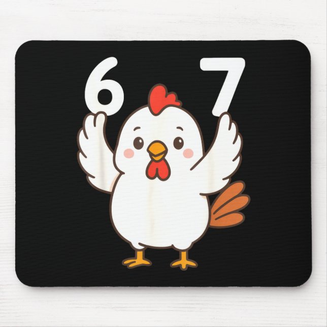 Chicken 67 Meme Six Seven Funny Gen Alpha  Mousepad (Vorne)