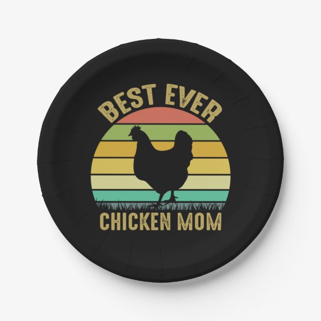 Chicken Art Beste Mama für Hühner Pappteller (Vorderseite)