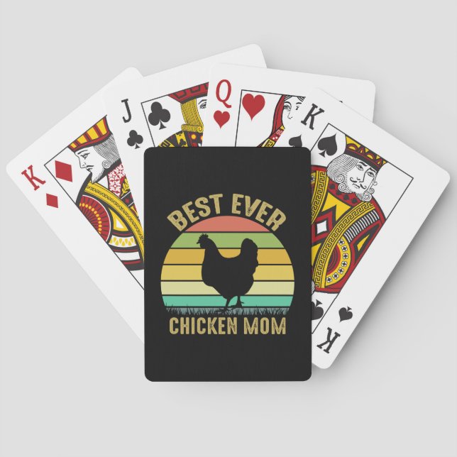 Chicken Art Beste Mama für Hühner Spielkarten (Rückseite)