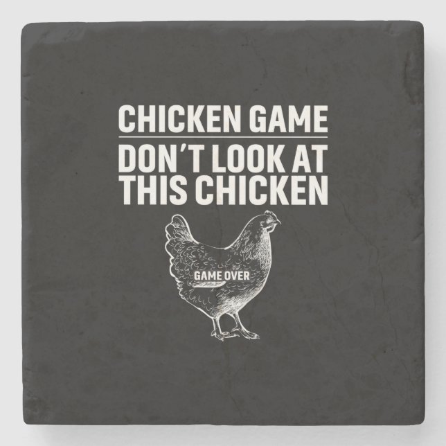 Chicken Art Chicken Game Steinuntersetzer (Vorderseite)