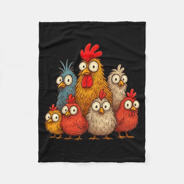 Chicken Art Crazy Chicken For Men Women Kid Boy Fa Fleecedecke (Vorderseite)