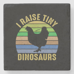 Chicken Art I Raise Tiny Dinosaurs Steinuntersetzer