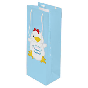 Chicken Baby Shower Blue Boy Geschenktüte Für Weinflaschen