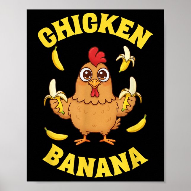 Chicken Banana Funny Poster (Vorne)