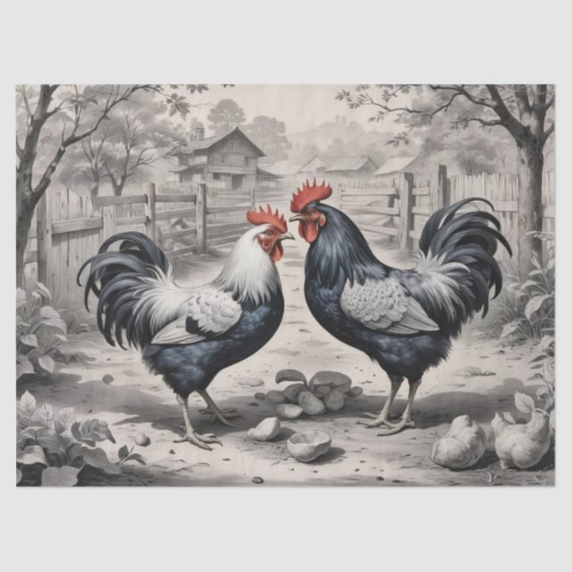 Chicken Barnyard Design Seidenpapier (Vorderseite)