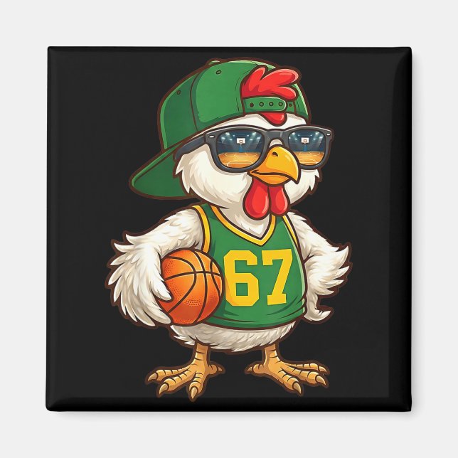 Chicken Basketball 67 Gen Alpha Slang Srts Men Boy Magnet (Vorne)