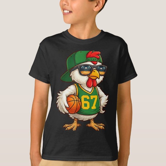 Chicken Basketball 67 Gen Alpha Slang Srts Men Boy T-Shirt (Vorderseite)