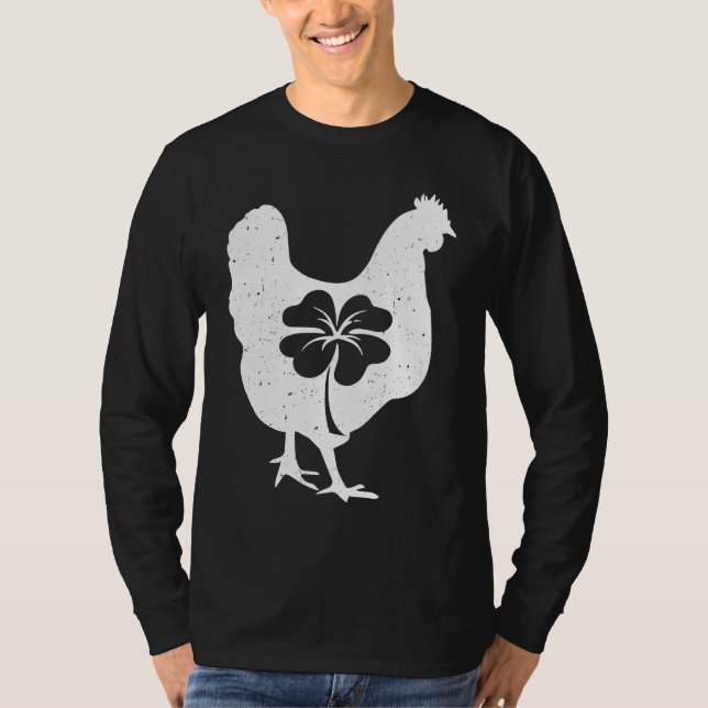 Chicken Bird Hen Shamrock St Patricks Day Saint Pa T-Shirt (Vorderseite)