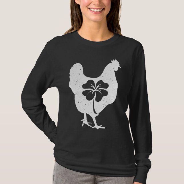 Chicken Bird Hen Shamrock St Patricks Day Saint Pa T-Shirt (Vorderseite)