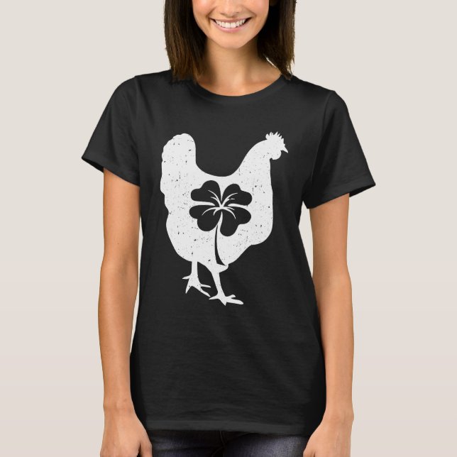 Chicken Bird Hen Shamrock St Patricks Day Saint Pa T-Shirt (Vorderseite)