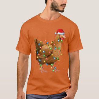 Chicken Bird Lover Xmas Lights T-Shirt