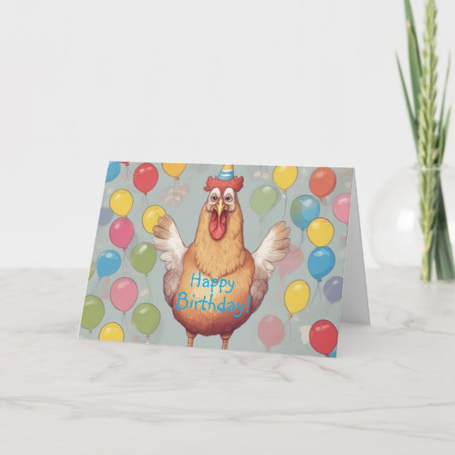 Chicken Birthday Party Karte (Vorderseite)