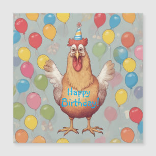 Chicken Birthday Party Magnetkarte