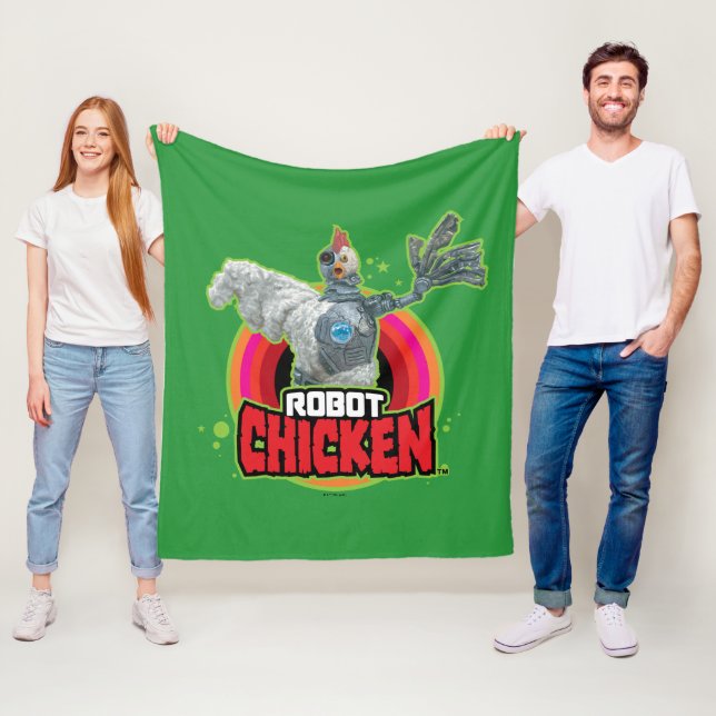 Chicken Character Logo Fleecedecke (Beispiel)