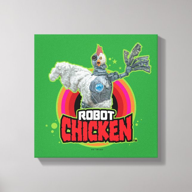 Chicken Character Logo Leinwanddruck (Vorderseite)