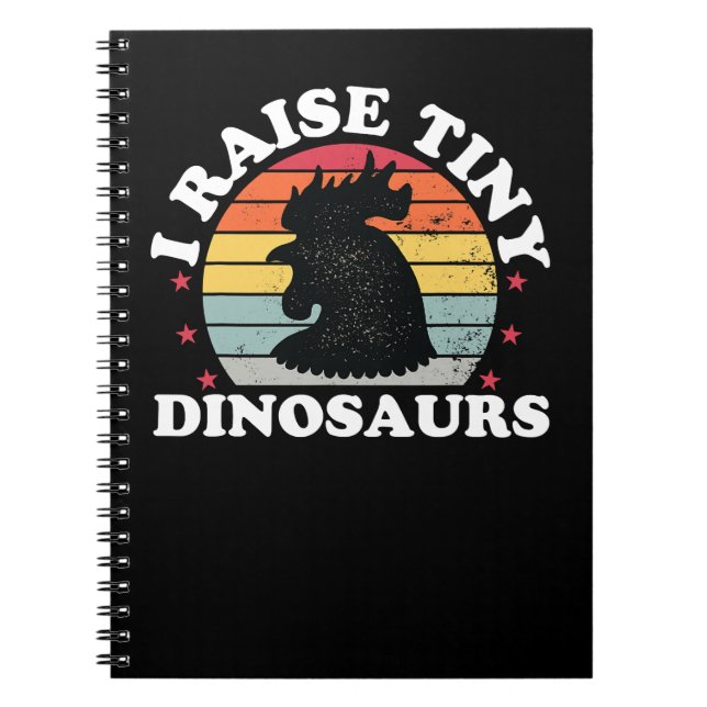 Chicken Chick I Raise Tiny Dinosaurs Funny Chicken Notizblock (Vorderseite)