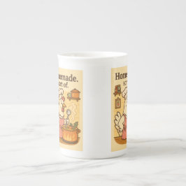 Chicken Cooking Soup - Funny Kitchen Hen Design Prozellantasse