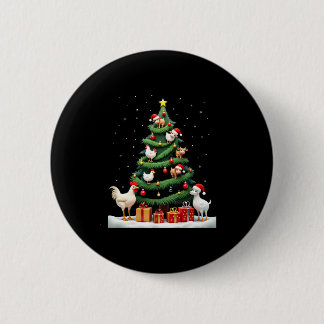 Chicken Cow Goat Horse Farm Animal Farmer Christma Button