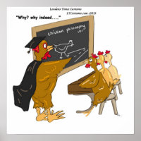 Chicken Crossing Road Philosophy 101 Funny Poster