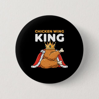 Chicken Crowned Chicken Wing King  Button