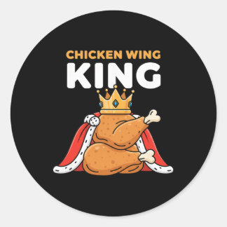 Chicken Crowned Chicken Wing King  Runder Aufkleber