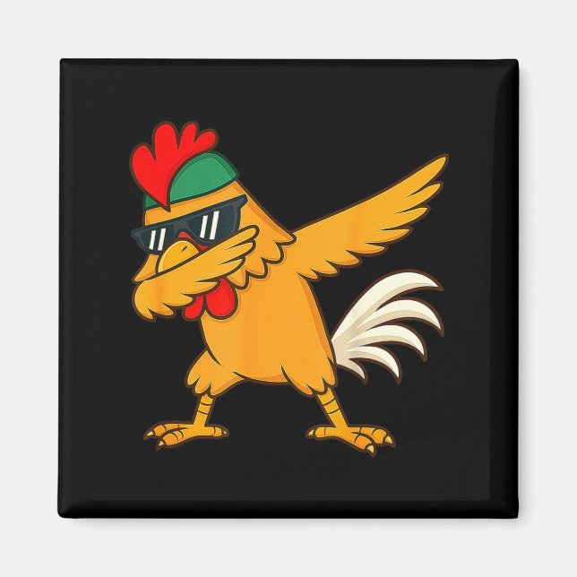 Chicken Dab Meme Animal Dance Funny For Men Women  Magnet (Vorne)