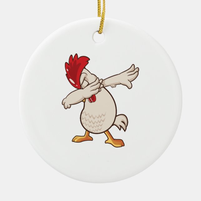 Chicken Dabbing Bauer Dab Tanz Keramik Ornament (Vorne)
