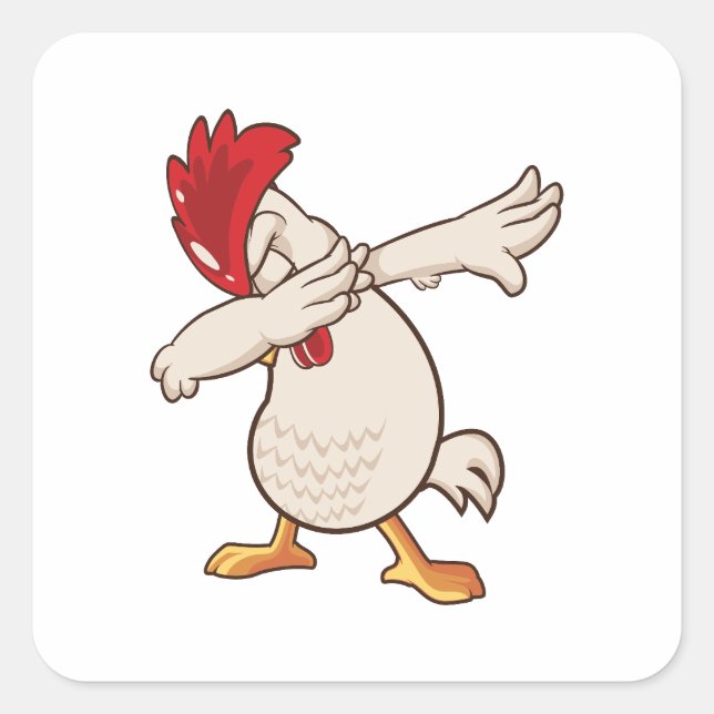 Chicken Dabbing Bauer Dab Tanz Quadratischer Aufkleber (Vorderseite)