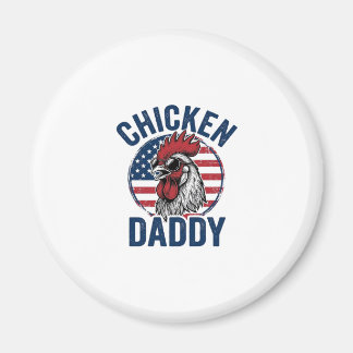 Chicken Daddy Rooster Vintage Patriotic Shirt Desi Magnet