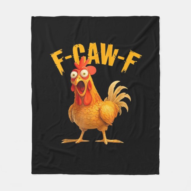 Chicken F-Caw-F Classic Cool Unique Fleecedecke (Vorderseite)