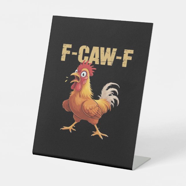 Chicken F-Caw-F Classic Funny Retro Sockelschild (Vorderseite)