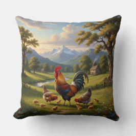 Chicken Farm House Throw Pillow Kissen